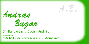 andras bugar business card