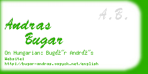 andras bugar business card